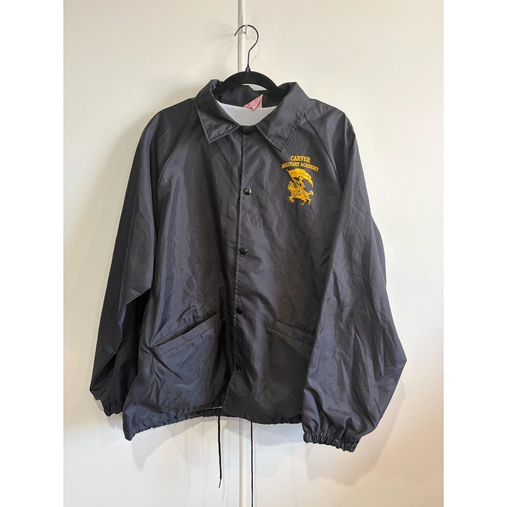 Vintage Cardinal Jacket‎ Mens XL Nylon Windbreaker Carver Military Academy Coach